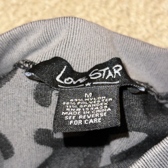 Lone Star crop top cut out long sleeve size M grey and black Camo - Picture 4 of 7